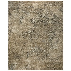 Alora Decor Euphoria 3' x 5' Damask Ivory/Gray/Rust/Blue Hybrid Area Rug