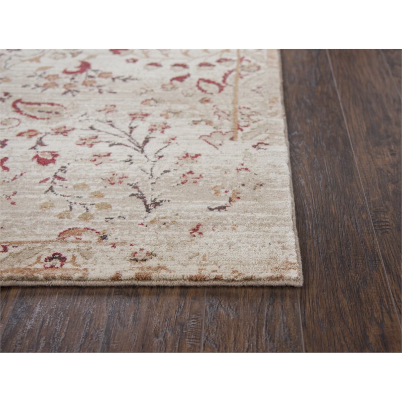 Alora Decor Euphoria 5' x 8' Floral Ivory/Gray/Rust/Blue Hybrid Area Rug