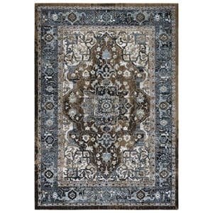 Alora Decor Elect 5'2&quot x 7'9&quot Multi/Blue/Brown Power-Loomed/Hybrid Area Rug