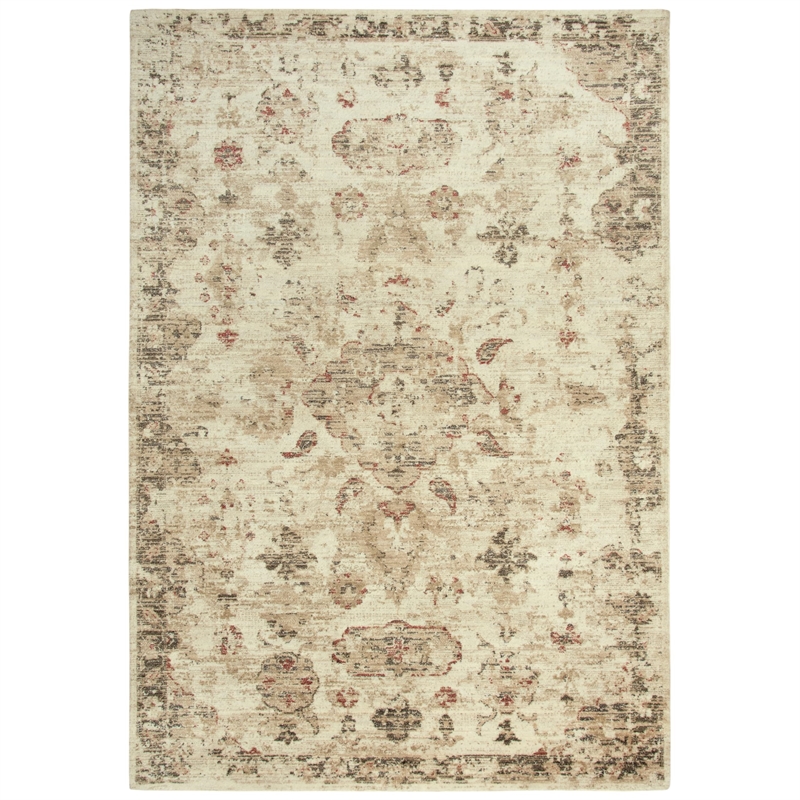 Alora Decor Euphoria 9' x 12' Distress Gray/Gray/Rust/Blue Hybrid Area Rug