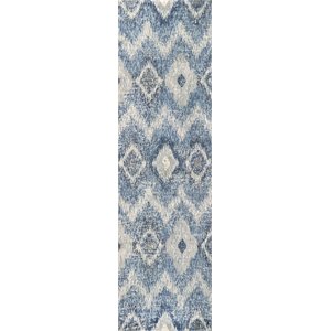 Alora Decor Euphoria 2'6&quot x 10' Chevron iKat Lt. Gray/Gray/Rust/Blue Hybrid Rug