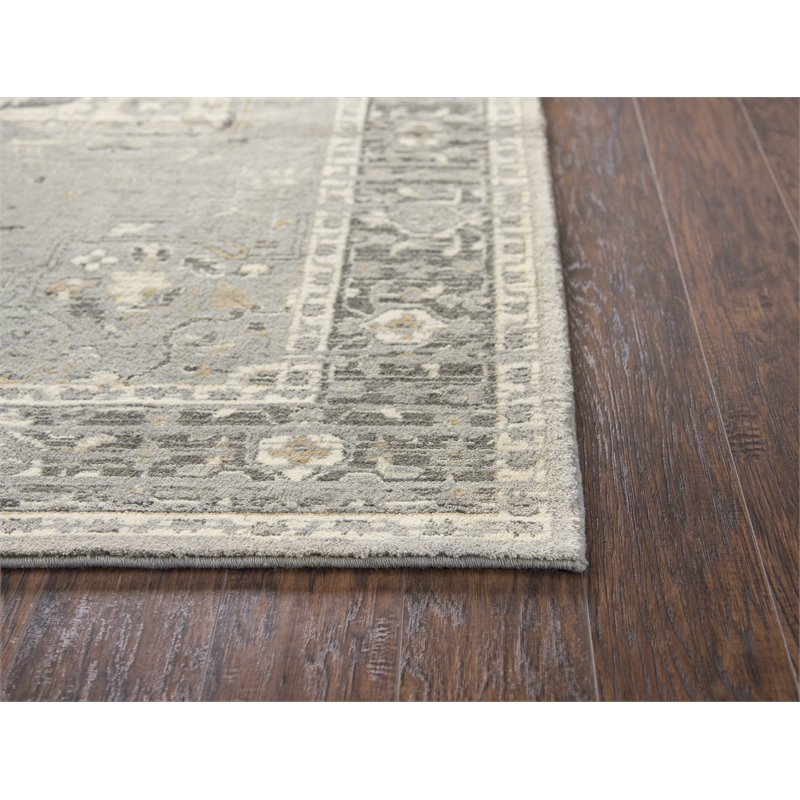Alora Decor Euphoria 8' x 10' Distress Gray/Gray/Rust/Blue Hybrid Area Rug