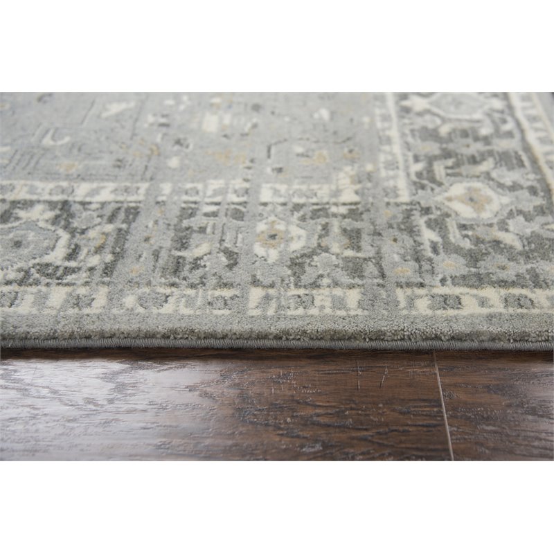 Alora Decor Euphoria 9' x 12' Distress Gray/Gray/Rust/Blue Hybrid Area Rug