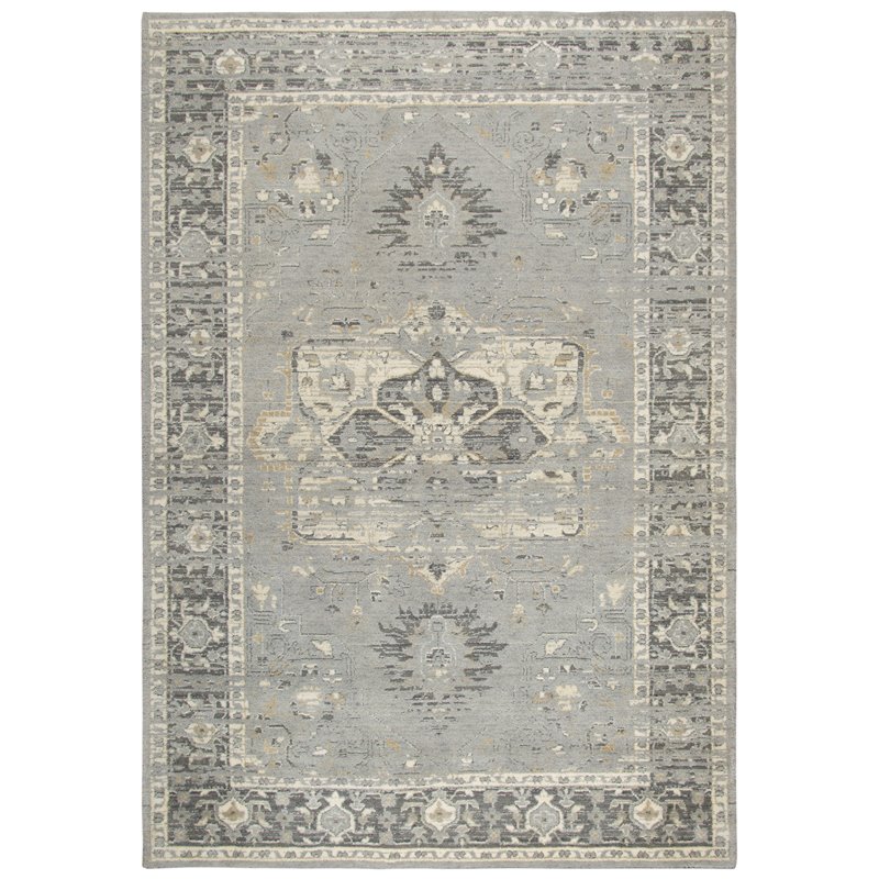 Alora Decor Euphoria 9' x 12' Distress Gray/Gray/Rust/Blue Hybrid Area Rug
