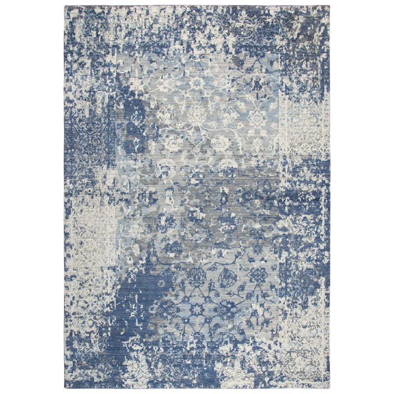 Alora Decor Euphoria 3' x 5' Floral Distress Lt. Gray/Gray/Rust/Blue Hybrid Rug