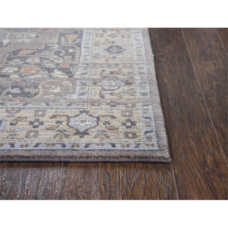 Alora Decor Euphoria 5' x 8' Distress Gray/Gray/Rust/Blue Hybrid Area Rug