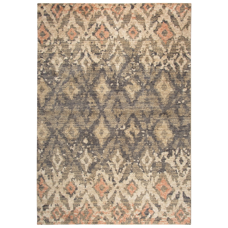 Alora Decor Euphoria 9' x 12' Chevron iKat Lt. Gray/Gray/Rust/Blue Hybrid Rug
