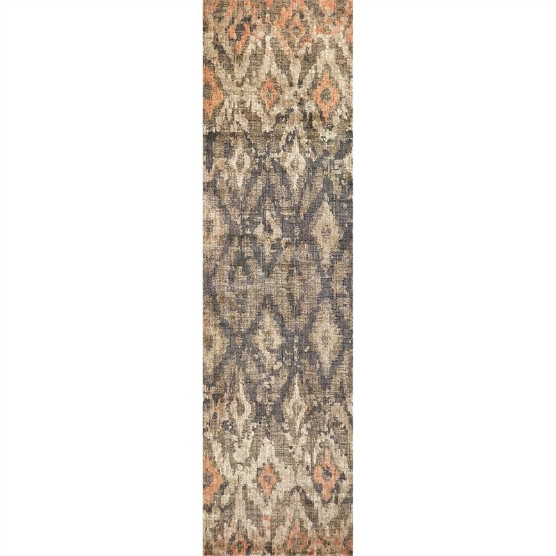 Alora Decor Euphoria 9' x 12' Chevron iKat Lt. Gray/Gray/Rust/Blue Hybrid Rug