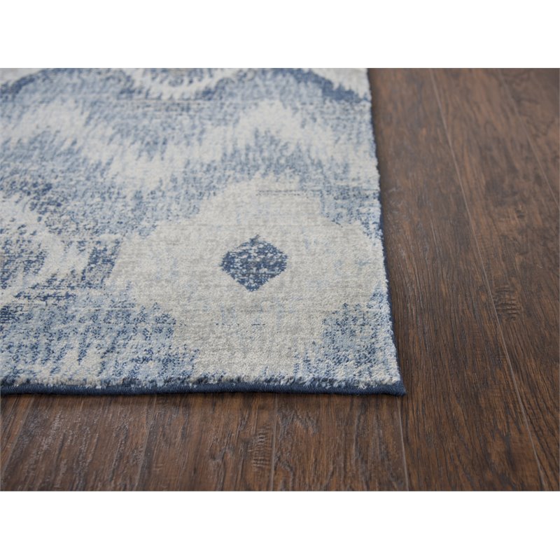 Alora Decor Euphoria 5' x 8' Chevron iKat Lt. Gray/Gray/Rust/Blue Hybrid Rug