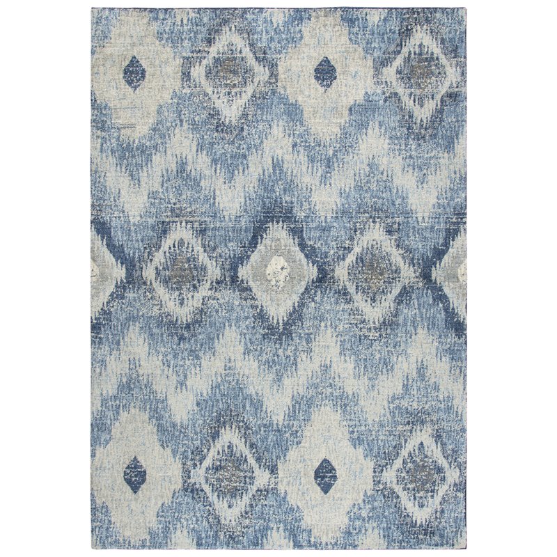 Alora Decor Euphoria 5' x 8' Chevron iKat Lt. Gray/Gray/Rust/Blue Hybrid Rug