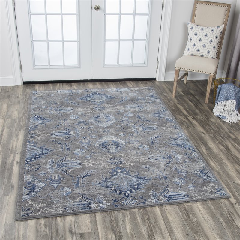 Alora Decor Euphoria 8' x 10' Gray/Gray/Rust/Blue Hybrid Area Rug