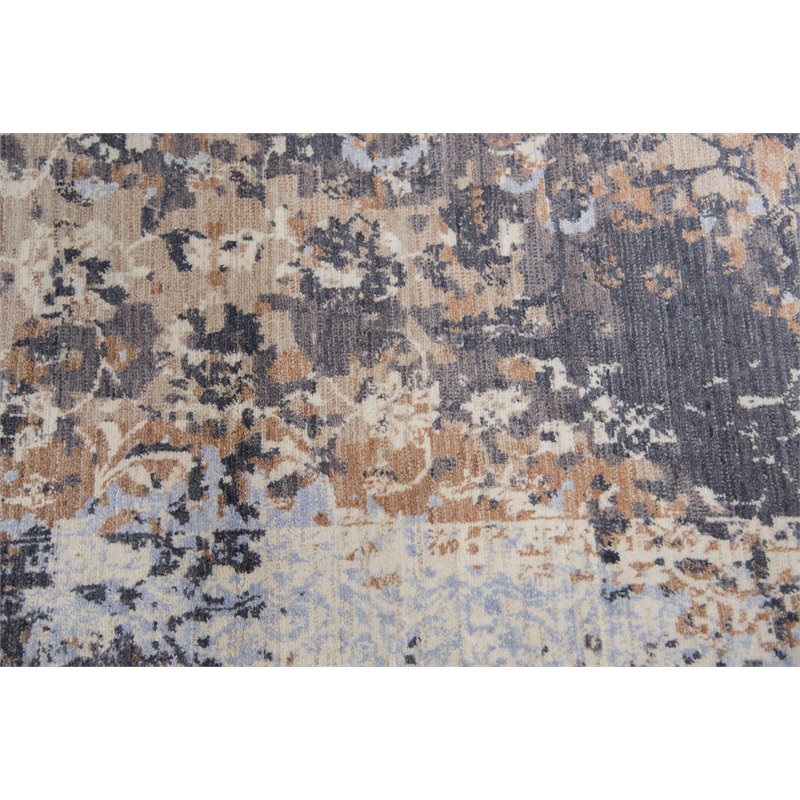 Alora Decor Euphoria 3' x 5' Floral Distress Gray/Gray/Rust/Blue Hybrid Area Rug