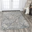 Alora Decor Euphoria 3' x 5' Damask Distress Gray/Gray/Rust/Blue Hybrid Area Rug
