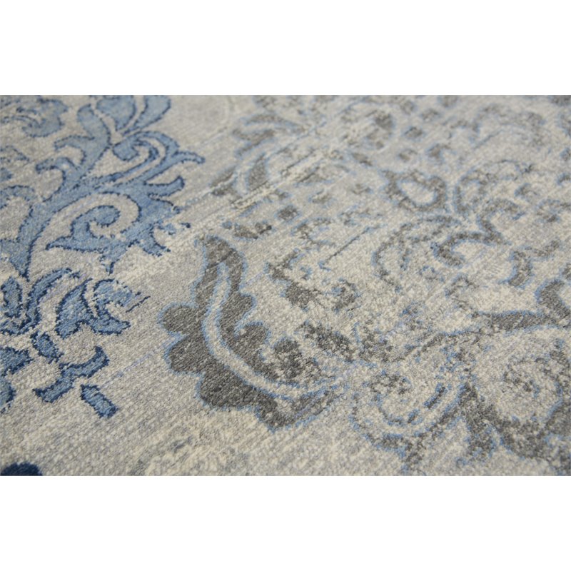 Alora Decor Euphoria 9' x 12' Medallion Lt. Gray/Gray/Rust/Blue Hybrid Area Rug