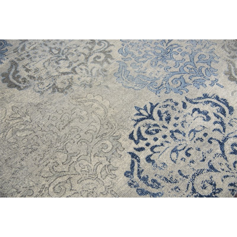 Alora Decor Euphoria 9' x 12' Medallion Lt. Gray/Gray/Rust/Blue Hybrid Area Rug