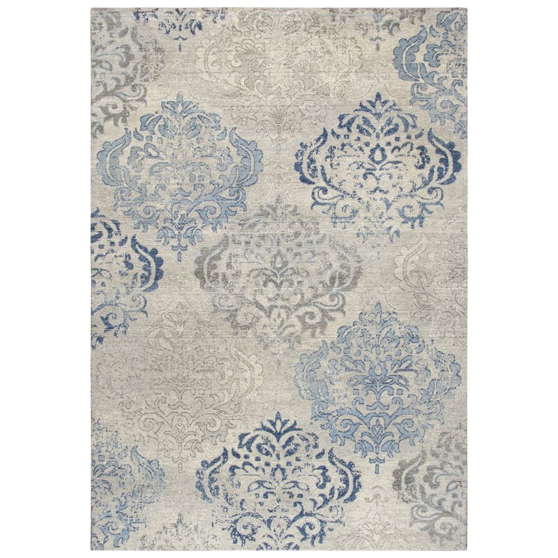 Alora Decor Euphoria 9' x 12' Medallion Lt. Gray/Gray/Rust/Blue Hybrid Area Rug