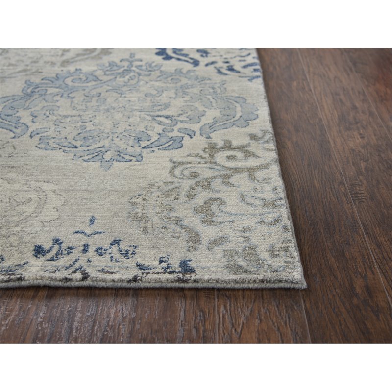 Alora Decor Euphoria 5' x 8' Medallion Lt. Gray/Gray/Rust/Blue Hybrid Area Rug