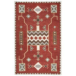 Alora Decor Durango 8' x 11' Southwest/Tribal Red/Multi Hand-Tufted Area Rug
