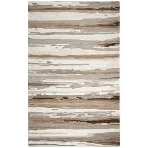 Alora Decor Flare 5' x 8' Abstract Tan/Beige/Brown Hand-Tufted Area Rug