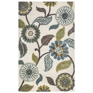 Alora Decor Milan 5' x 8' Floral Sage/Blue-Teal/Gray/Rust/Blue Area Rug