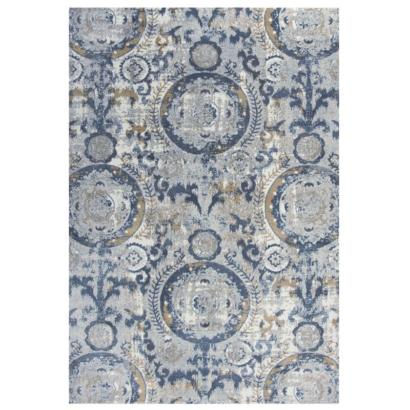 Alora Decor Lavish 3'11&quot x 5'6&quot Beige/Gray/Rust/Blue Power-Loomed Area Rug