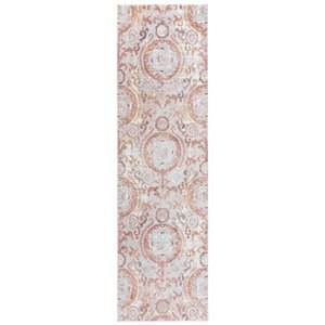 Alora Decor Lavish 2'7&quotx8' Geometric Beige/Gray/Rust/Blue Power-Loomed Area Rug