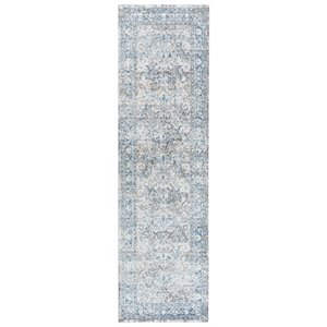 Alora Decor Lavish 2'7&quotx8' Medallion Beige/Gray/Rust/Blue Power-Loomed Area Rug
