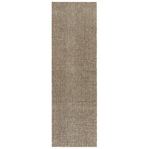 Alora Decor London 2'6&quot x 8' Solid Brown/Gray/Rust/Blue Hand-Tufted Area Rug