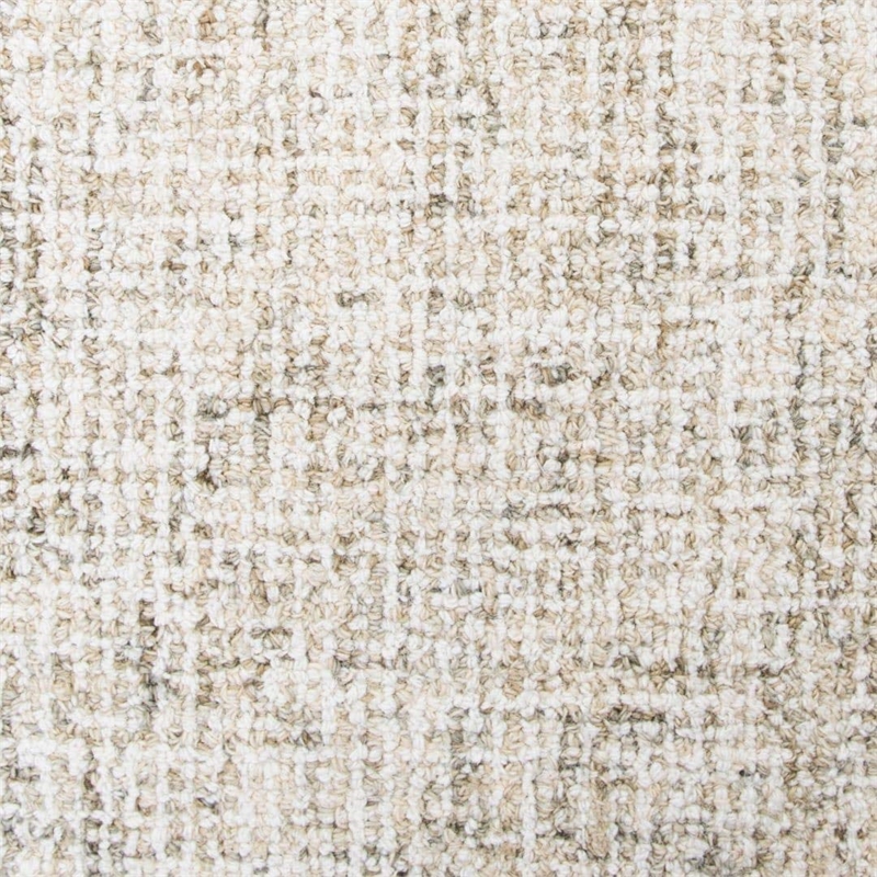 Alora Decor London 8' Round Solid Beige/Gray/Rust/Blue Hand-Tufted Area Rug