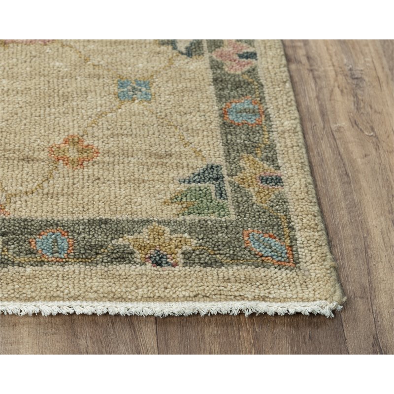 Alora Decor Muse 9' x 12' Beige/Brown/Purple/ Green/ Orange Hand Knotted Rug
