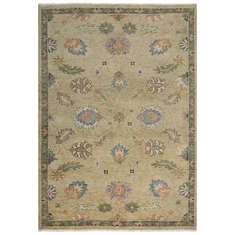 Alora Decor Muse 6' x 9' Beige/Brown/Purple/ Green/ Orange Hand Knotted Area Rug