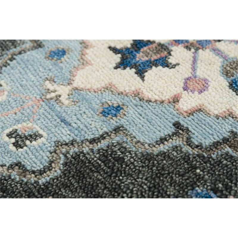 Alora Decor Muse 6' x 9' Abstract Charcoal/Gray/Blue/Brown Hand Knotted Area Rug