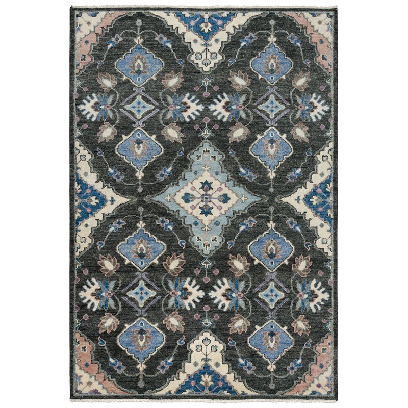 Alora Decor Muse 6' x 9' Abstract Charcoal/Gray/Blue/Brown Hand Knotted Area Rug