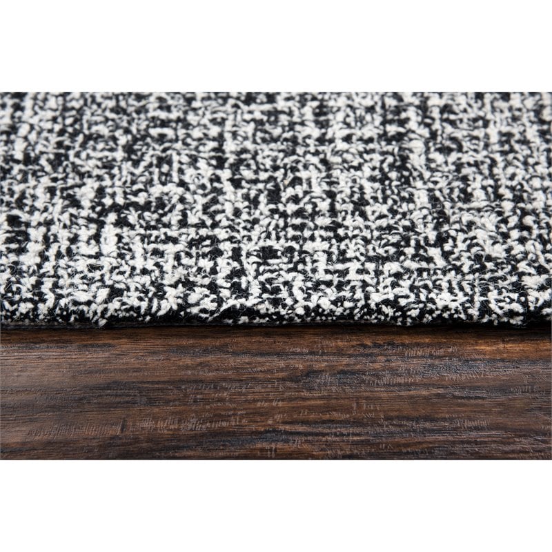 Alora Decor London 5' x 8' Tweed Black/White/Gray/Rust/Blue Hand-Tufted Area Rug