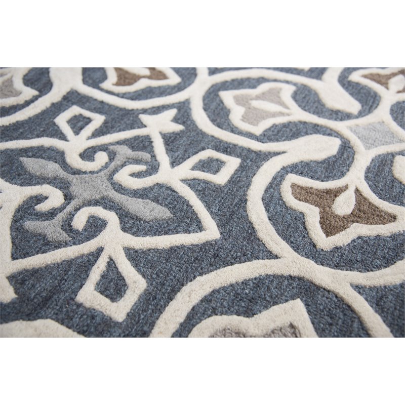 Alora Decor Lavine 5' x 8' Blue/Gray/Natural/Taupe/Gray Hand-Tufted Area Rug
