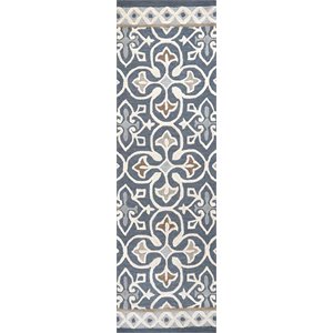 Alora Decor Lavine 2'6&quot x 8' Blue/Gray/Natural/Taupe/Gray Hand-Tufted Rug