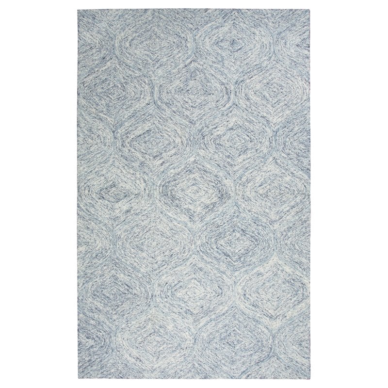 Alora Decor London 3' x 5' Trellis Blue/Gray/Rust/Blue Hand-Tufted Area Rug
