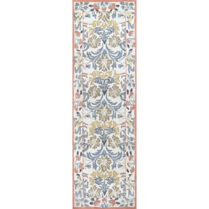 Alora Decor Lavine 2'6&quot x 8' Floral Natural/Rust/Blue Gray/Brown/Gold Area Rug