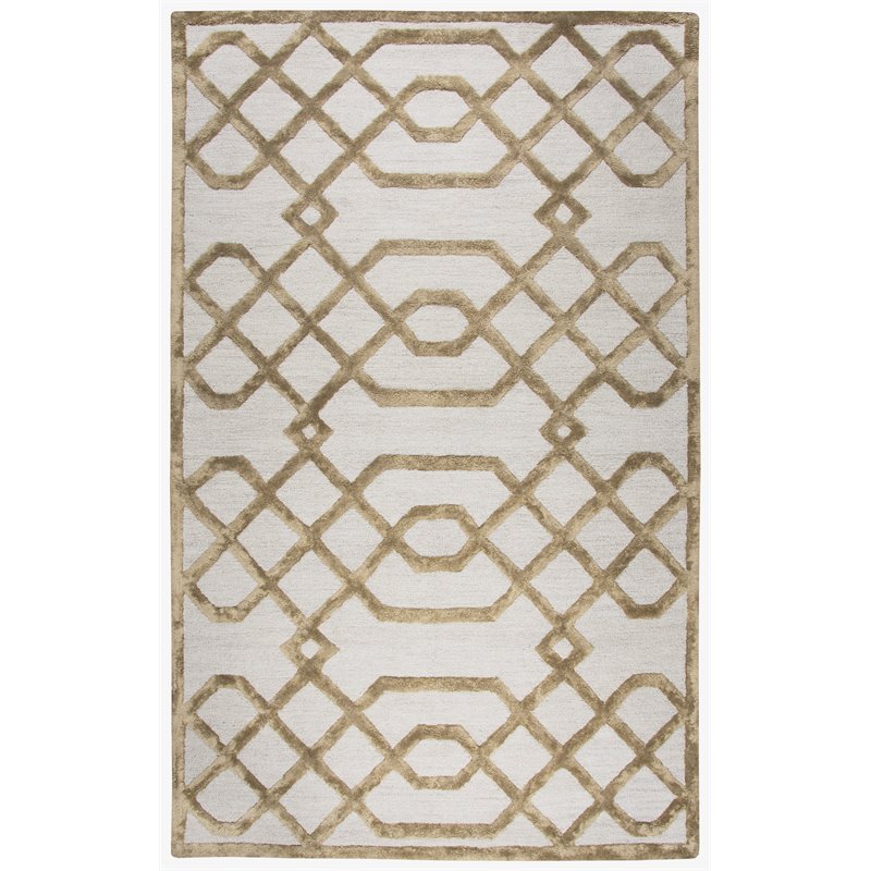 Alora Decor Madison 5' x 8' Trellis Cream/Tan Hand-Tufted Area Rug