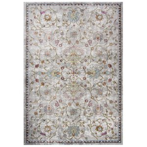 Alora Decor Morocco 3'11&quot x 5'6&quot Vine/Scroll Beige/Cream/Blue/Gold Area Rug