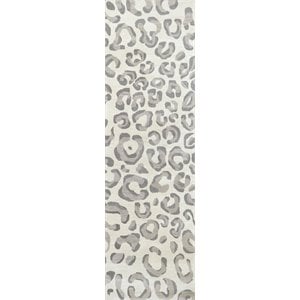 Alora Decor Liberty 2'6&quot x 8' Animal/Cheetah Gray/Ivory Hand-Tufted Area Rug
