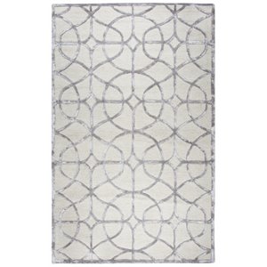 Alora Decor Madison 8' x 10' Trellis Ivory/Silver Hand-Tufted Area Rug