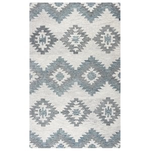 Alora Decor Napoli 5' x 8' Southwestern Motifs Ivory/Ivory Hand-Tufted Area Rug