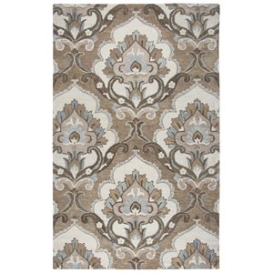 Alora Decor Napoli 5' x 8' Medallion Mocha/Ivory Hand-Tufted Area Rug