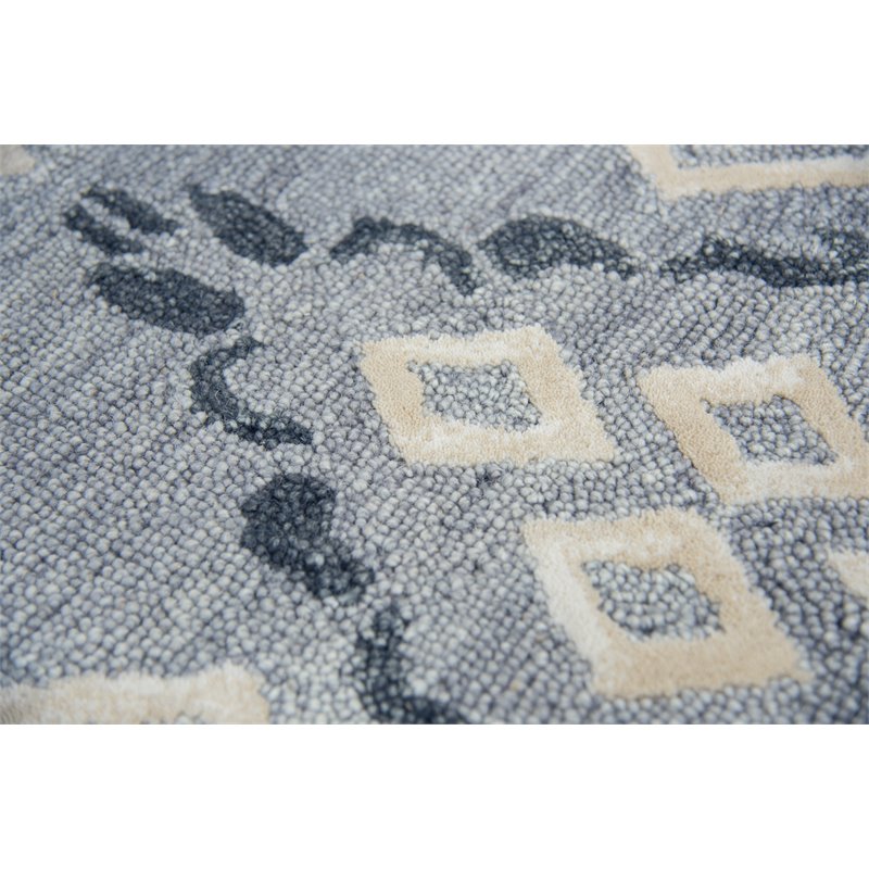 Alora Decor Lavine 5' x 8' Tribal Motif Natural/Gray/Dk Gray Area Rug