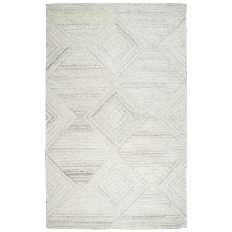 Alora Decor Makalu 3' x 5' Geometric/Solid Gray/Natural Hand-Tufted Area Rug