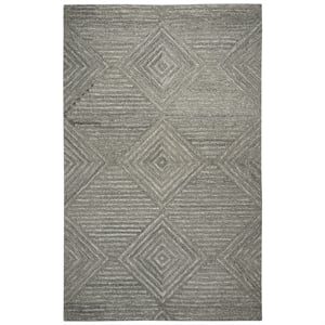 Alora Decor Makalu 5' x 8' Geometric/Solid Gray/Natural Hand-Tufted Area Rug