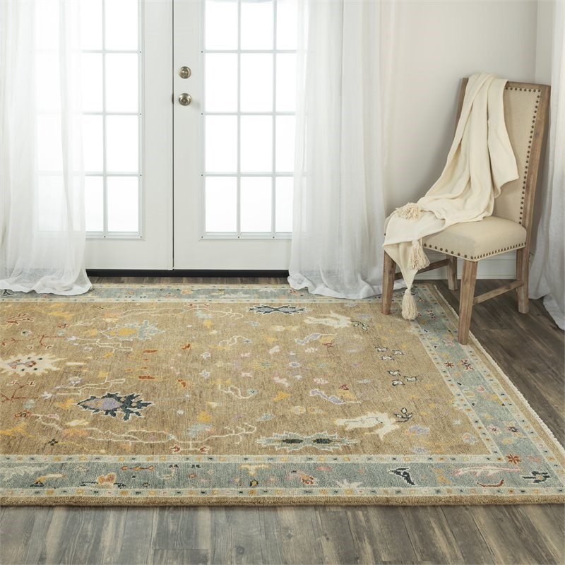 Alora Decor Muse 9' x 12' Taupe/Gray/Brown/Blue/Gray Hand Knotted Area Rug