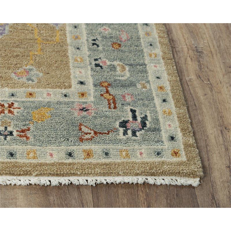 Alora Decor Muse 6' x 9' Taupe/Gray/Brown/Blue/Gray Hand Knotted Area Rug