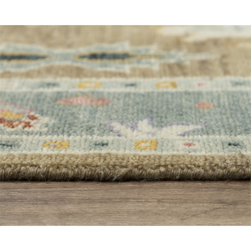 Alora Decor Muse 6' x 9' Taupe/Gray/Brown/Blue/Gray Hand Knotted Area Rug
